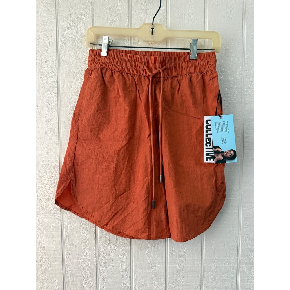 Future Collective Gabriella Karefa-Johnson Rust Orange Pull On Shorts XXS NWT